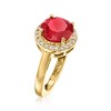 Ross-Simons 3.40 Carat Simulated Ruby and .33 ct. t.w. CZ Ring in 18kt Gold Over Sterling - 3 of 4