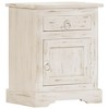 vidaXL Bedside Cabinet White 15.7"x11.8"x19.7" Solid Mango Wood - 2 of 4