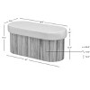 White Bouclé Storage Bench, Modern Design Style ,Upholstery , Entry - 4 of 4