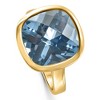 Pompeii3 Cushion Blue Topaz Alexa Bezel Ring 14k Yellow Gold - 3 of 4
