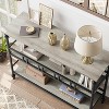 3-Tier Console Table, Retro Storage Cabinet, Sideboard Buffet Cabinets with Storage Space, Suitable for Home Living Room, Dining Room and Entryway - 2 of 4