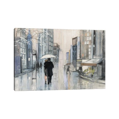 iCanvas Spring Rain New York Neutral by Julia Purinton Canvas Print Wall Art