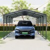 Outdoor Backyard Heavy Duty Garage Carport,Garage Canopy with Galvanized Steel Roof and Frame,Metal Waterproof Car Shelter-Coolbibila - 3 of 4