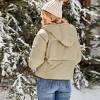 Women's Cozy Khaki Puffer Jacket with Front Zipper Warm Winter Essential - Cupshe - 4 of 4