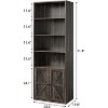 5-Tier Bookshelf, 71.4" Tall Industrial Bookcases with Doors, Floor Standing Display Storage Shelves for Office, Living Room, Bedroom, Kitchen - 2 of 4