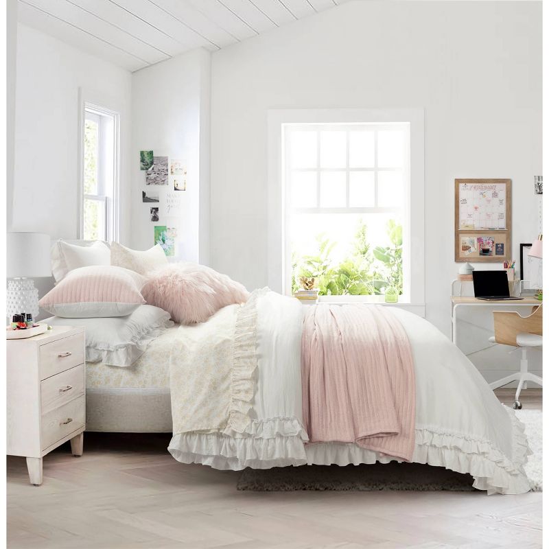 Lush Décor 3pc Ella Ruffle Comforter Bedding Set White, 2 of 9