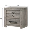 Vynxaria 1pc Contemporary Rustic Charm 2-Drawer Nightstand, Weathered Gray Finish, Metal Handles, Storage Drawers - 4 of 4