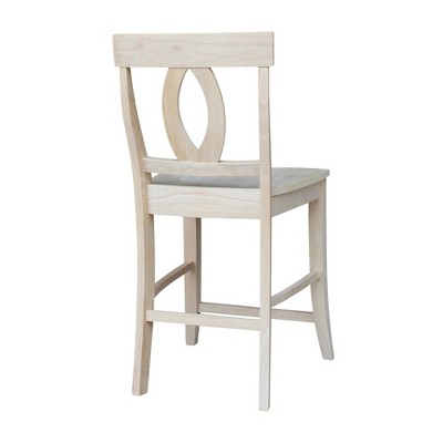 Verona Unfinished Parawood Counter Stool with Cut Out Back