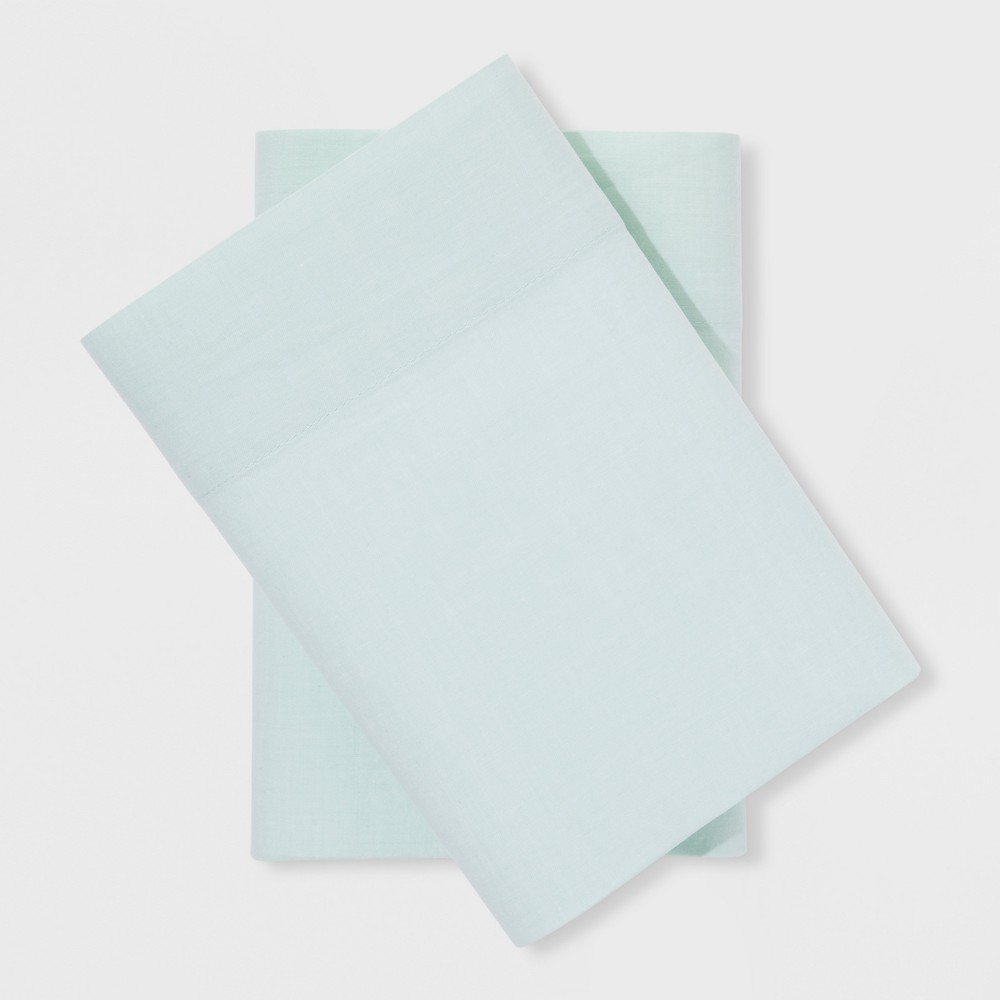 Vintage Washed Chambray Pillowcases (Standard) Pond Green - Threshold was $14.99 now $10.49 (30.0% off)