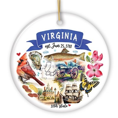 Artistic Virginia State Themes and Landmarks Christmas Ornament| OrnamentallyYou