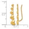 Black Bow Jewelry 5x23mm (7/8 Inch) 14k Yellow Gold Polished Heart Ear Climber Earrings - 4 of 4