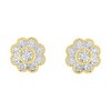Haus of Brilliance 14K Yellow Gold Plated Silver 1/6 Cttw Diamond Floral Stud Earrings - 4 of 4