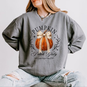 Simply Sage Market Coquette Pumpkin Patch Girly Lightweight Garment Dyed Sweatshirt - 1 of 3