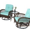 Outdoor Furniture Sets, Patio Conversation Sofa, 360 Degree Rocking Chairs with Removable Cushions and Glass Coffee Table-Coolbibila - 2 of 4