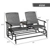 Costway 2 Person Outdoor Patio Double Glider Chair Loveseat Rocking Turquoise/Gray/Brown/Black/Navy/Wine - 3 of 4
