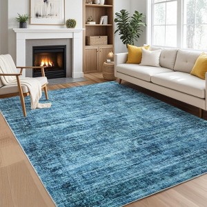 COZONY Vintage Distressed Area Rug Mat, Non Slip Low Pile Carpet Washable Runner, Soft Floor Mat for Living Room Bedroom - 1 of 4