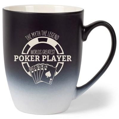 100 North Playing Card 10 Ounce Black and White Two Toned Ombre, Comfortably Fits Your Hands, Ceramic Tea Coffee Cup Mug, The Myth The Legend World's