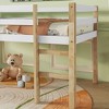 Sapphtopaz Twin Size Loft Bed, Rubber Wood Loft Bed Frame with Strengthened Slats, Ladder, Guardrail, Bed Frame for Kids,Teens,Box Spring Not Required - 2 of 4