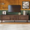 KTMBDW Mid-Century Modern Television Stand for 70/75/80 inch TV, Farmhouse Entertainment Center with 2 Drawers for Living Room, Bedroom, Walnut - 2 of 4