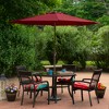 Northlight 9' Octagon Outdoor Patio Market Umbrella with Hand Crank and Tilt - Burgundy - 2 of 4