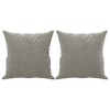 vidaXL Throw Pillows 2 pcs Light Gray 15.7"x15.7" Velvet - 2 of 4