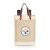 NFL Pittsburgh Steelers Pinot Jute Insulated Wine Bag - Beige - 2 of 4
