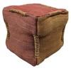 Moti Andy Pouf Upholstered in Orange Fabric - 3 of 3