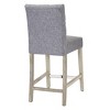 WestinTrends Hayes 24" Linen Fabric Tufted Counter Stool (Set of 3) - 4 of 4