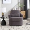 PAGED PU Leather Accent Chair with Armrests and Backrest, Swivel Lounge Chair for Bedroom, Living Room, Study, Black - 2 of 4