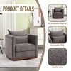 32"W Accent Chair 360 Degree Swivel Chair Barrel Chair Leisure Arm Chair, Chenille Upholstery, No Assembly Required, Beige/Gray/Brown/Black-ModernLuxe - 4 of 4