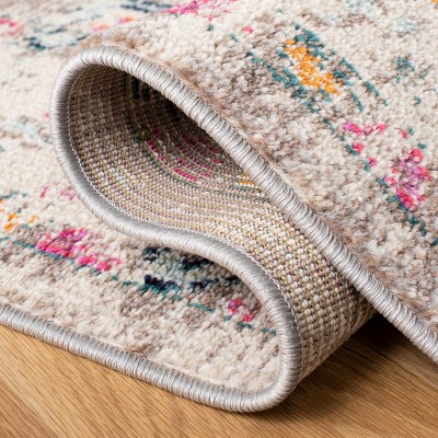 Elegant Taupe & Ivory Synthetic 8' x 10' Easy-Care Area Rug