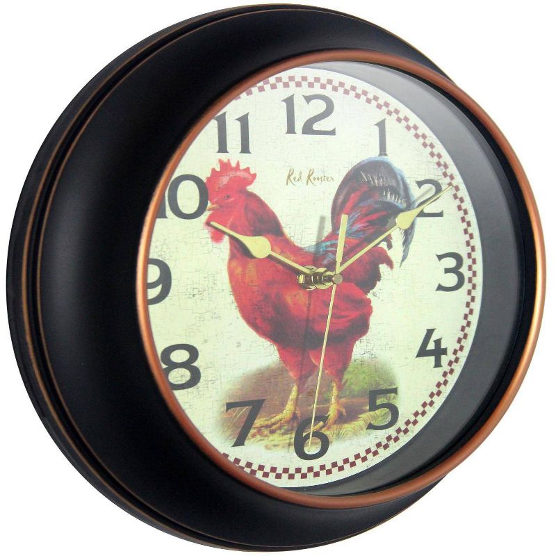 12&#34; Rooster Wall Clock Black - Infinity Instruments, 5 of 7