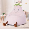 CAVINAS Eggplant-Shaped Bean Bag Accent Chair,Plush Sofa with Artificial Rabbit Fur,Cute Cartoon Stuffed Seating for Living Room,Bedroom - 2 of 4