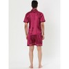 Lars Amadeus Men's Short Sleeves Top and Pants Comfy Solid Satin Pajama Sets 2 Pack - 4 of 4