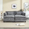 NicBex Chenille Sectional Sofa with 2 Ottomans and Removable Armrests for Living Room,Bedroom,Apartment,Gray - 2 of 4