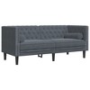 vidaXL Chesterfield Sofa Set Dark Grey - 4 of 4