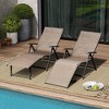 Pellebant Outdoor Aluminum Folding Adjustable Chaise Lounge - 2 of 4
