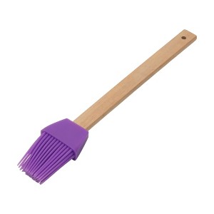 Unique Bargains Basting Brush 28g Wooden Handle Baking Brush Dishwasher Safe Silicone 9.25"x1.5" 1Pcs - 1 of 4