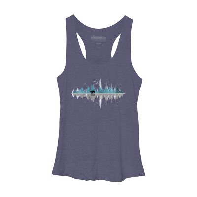 Women's Design By Humans The Sounds Of Nature - Music Sound Wave By NomAdartStudio Racerback Tank Top
