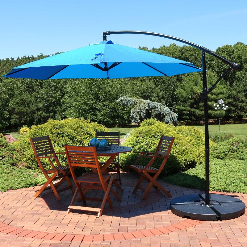 Sunnydaze Outdoor Steel Cantilever Offset Patio Umbrella with Air Vent, Crank, and Base - 9.25', 5 of 22