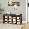 MaseiKar Shoe Storage Bench with Cushion, Entryway Bench with Cubbies, Entryway Hall Tree with Storage, Shoe Cabinet with Coat Rack for Hallway - 2 of 4