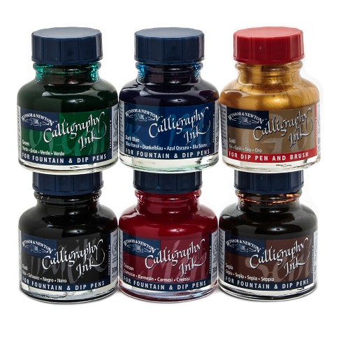 Calligraphy Pen Ink, 10 Colors Fountain Dip Pen Ink Set Non-Carbon