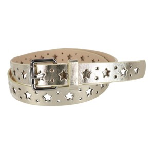 CTM Women's Metallic Star Notch Belt - 1 of 4