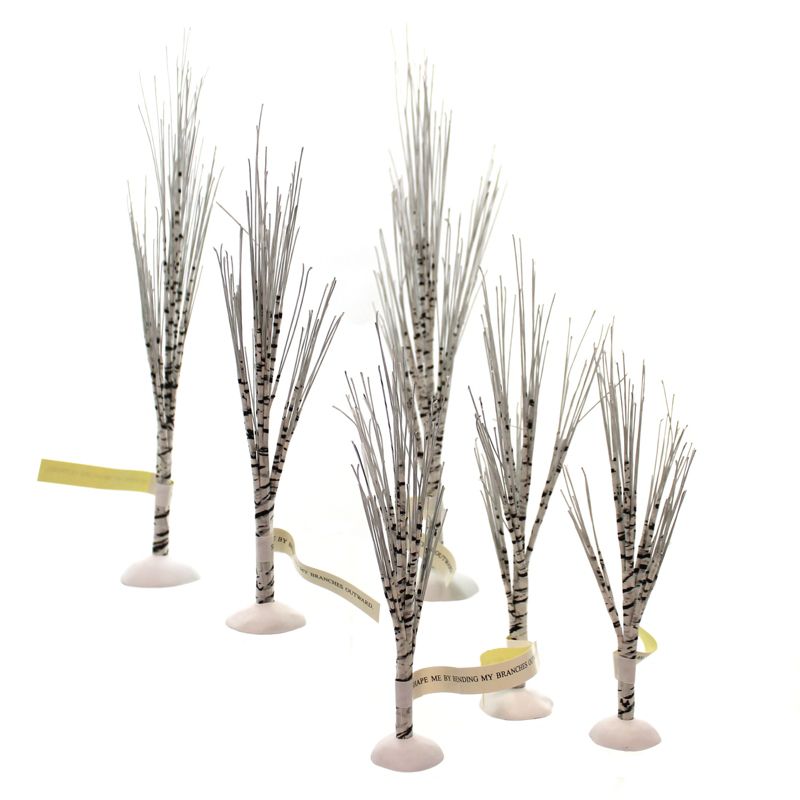 Department 56 Villages 12.0 Inch Winter Birch Trees Set Of Six Village Christmas Village Accessories, 2 of 3