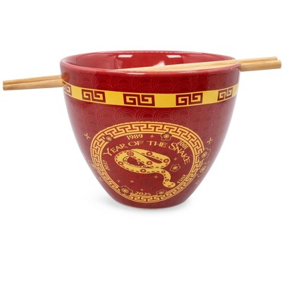 Boom Trendz Year Of The Snake Chinese Zodiac 16-Ounce Ramen Bowl and Chopstick Set
