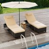 Patio Chaise Lounge Chairs Set of 2 - Adjustable Reclining Sun Loungers with PE Wicker & Steel Frame for Poolside/Beach/Garden - 2 of 4