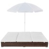 vidaXL Sun Lounger Brown PE Rattan 78.7x55.1x11.0 in Adjustable Armrests - 2 of 2
