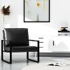 Hooseng Modern Style PU Leather Accent Armchair With Backrest And Seat Cushions, Comfy Upholstered Lounge Chair With Metal Frame And Ergonomic Design - 3 of 4