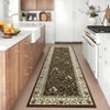 Washable Farmhouse Floral Print Living Room Rugs, Soft Non Slip Modern Bedroom Carpet, Ultra Thin Floor Rug for Home Office - 3 of 4