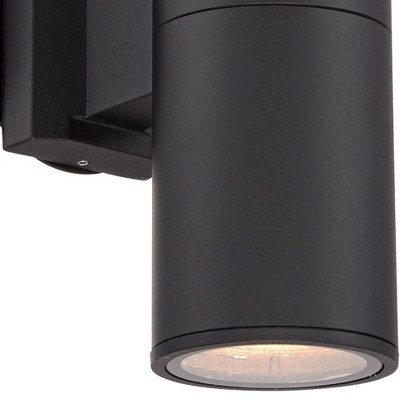 Black Aluminum Dual Up-Down Outdoor Wall Light Set of 2